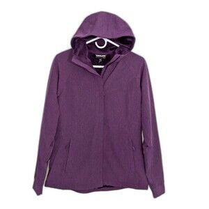 Women's S Purple Jacket Coat Hooded Velour Lining by Kirkland Signature